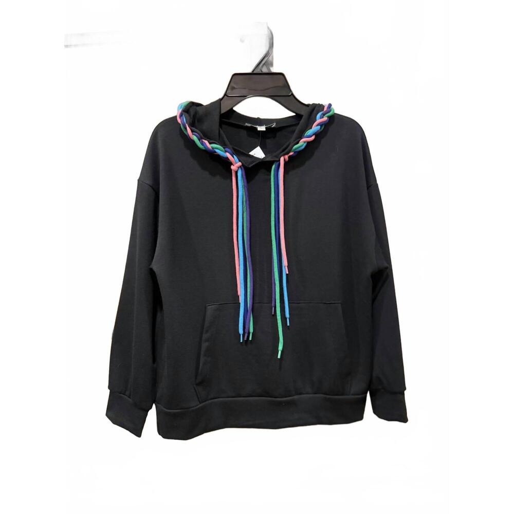 NEW ROCK CANDY gilr's braided hoodie in black